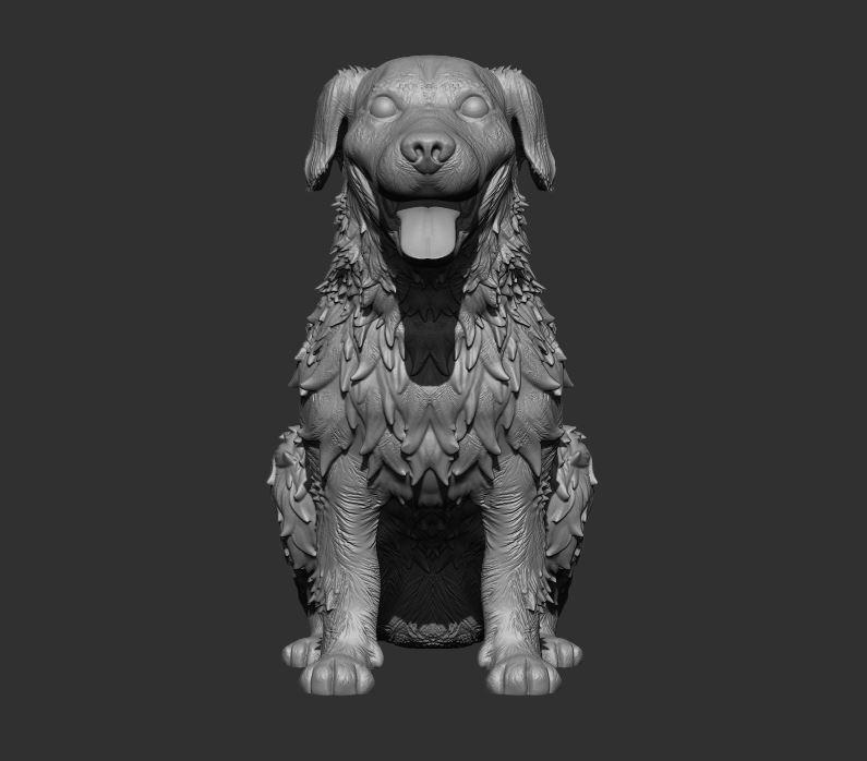 Golden Retriever Dog - Realistic and Friendly Design - Pyrenean Mountain Dog