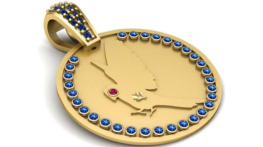 GOLD BIRD PENDANT 3d printable model