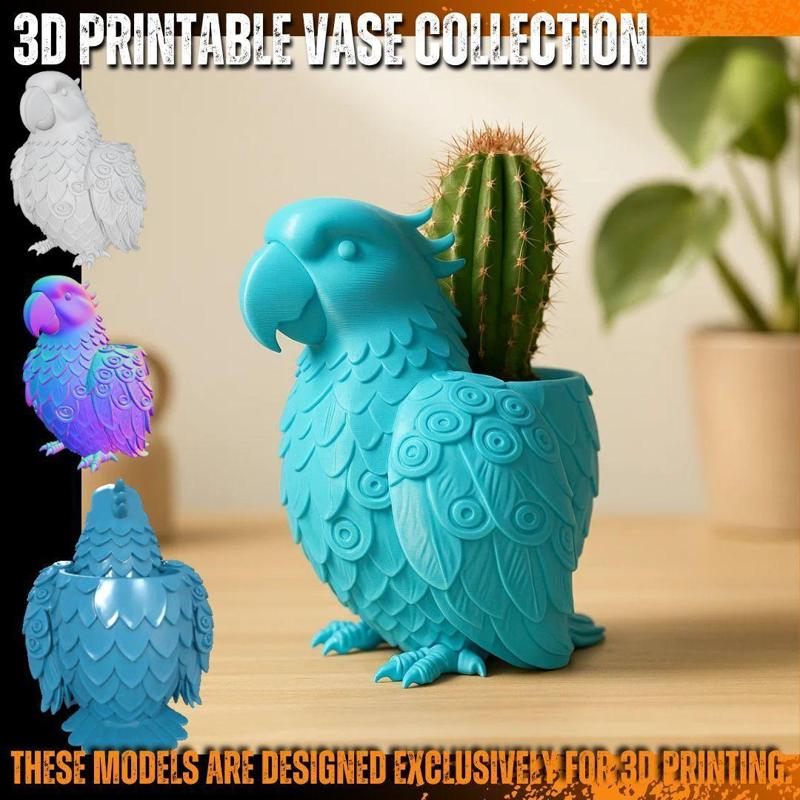 Tropical Parrot Planter – Cheerful 3D Printable Organizer