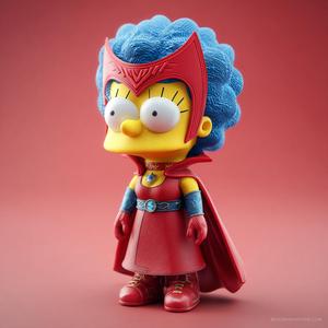 🔮 "Marge Witch" – Marge Simpson x Scarlet Witch Chibi Fusion (STL)
