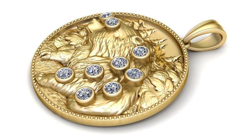 Wolf Pendant3D printable model