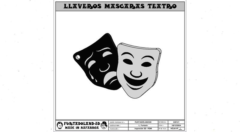 KEYCHAIN MASKS SAD AND HAPPY