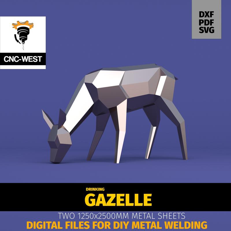 laser cut pattern of polygonal Gazelle