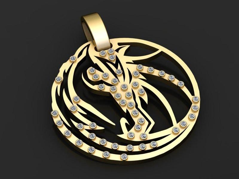 The Wizard Wolf Pendant 3d printable model