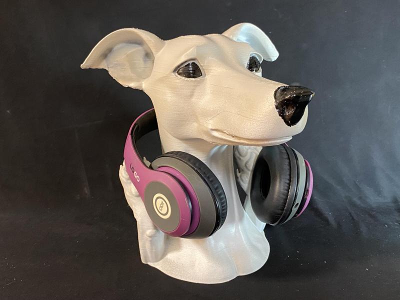 Whippet Italian Greyhound Headphone Stand – Custom Sighthound Decor for Dog Lovers, Vet Tech Gifts, Service Dog Memorial, Unique Desk Art
