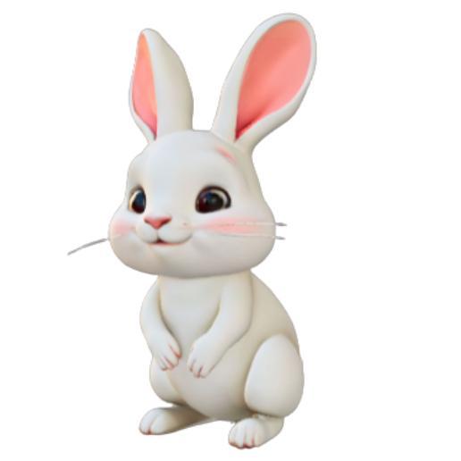 Playful White Bunny