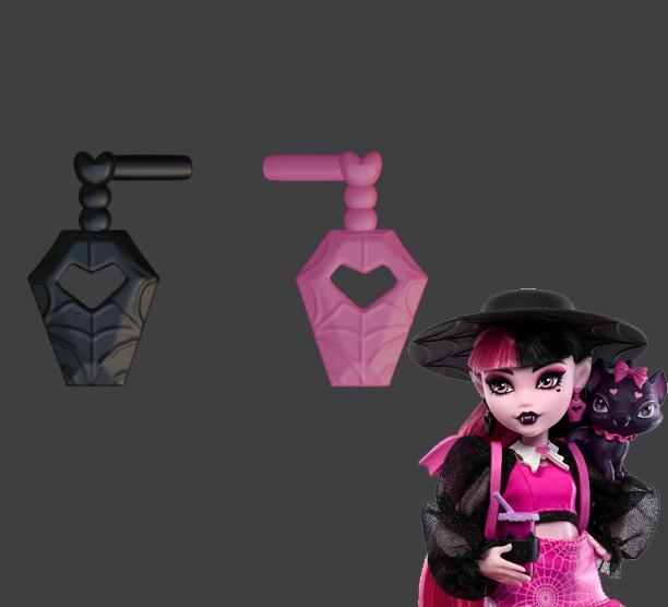 Replacement Earrings for Monster High Draculaura Core Refresh Monster Ball Doll