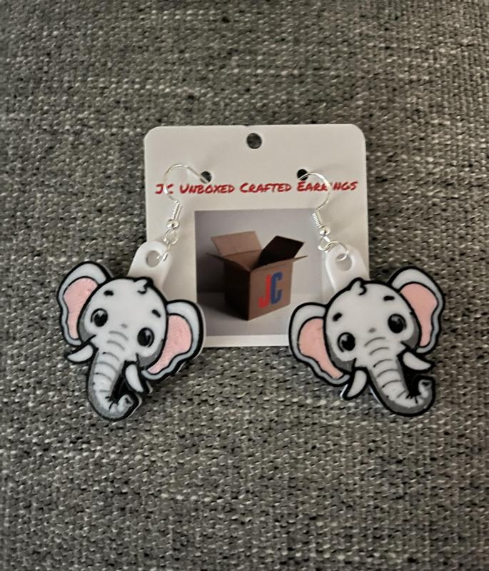 Elephant Earrings or Keychain