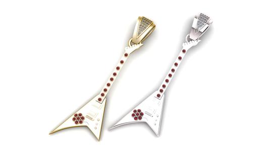 Flying v guitar pendant 3d printable model