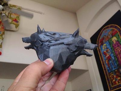 Two-headed wolf bust
