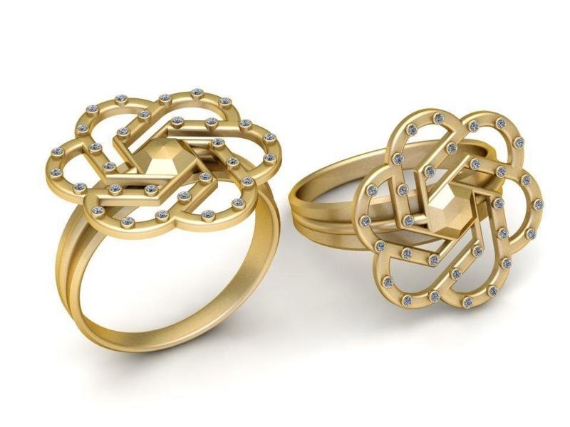 Yellow Gold White sapphire GLAMIRA Ring   3D Printable model
