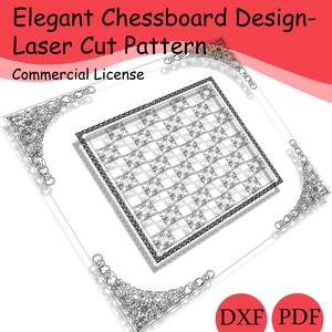 Classic Chessboard Design For Laser Cutting- Commercial License - DXF format