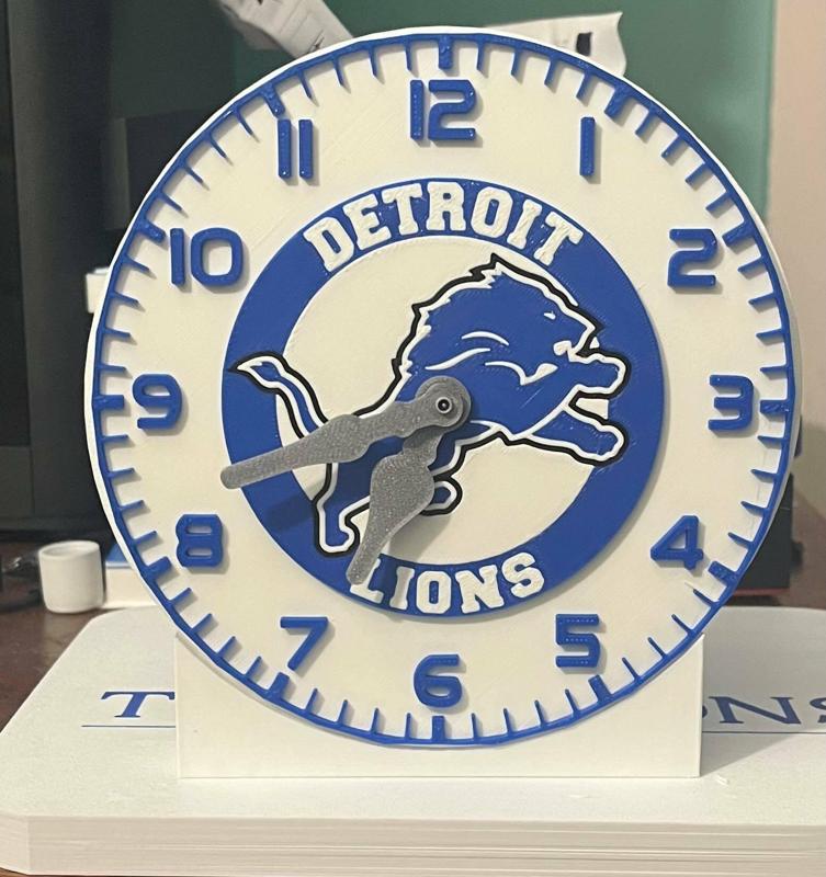 Detroit Lions Desk Clock MultiColor Layered