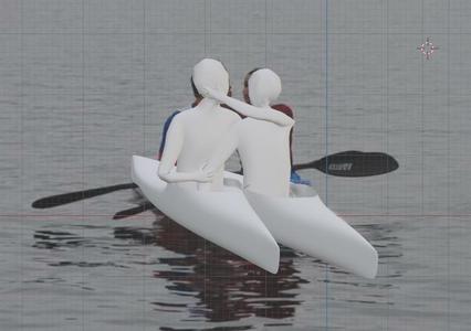 kayak lovers in water