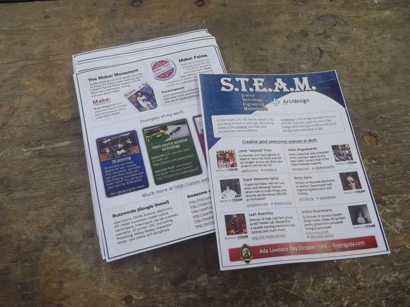 Handout to get kids excited about S.T.E.A.M.