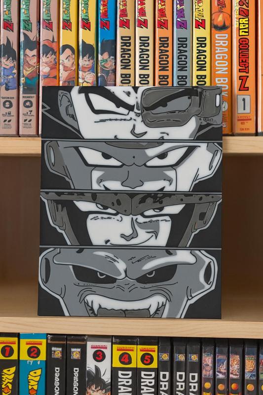 Vegeta, Frieza, Cell, and Majin Buu in a single frame