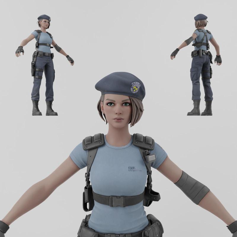 Jill Valentine Lowpoly Rigged