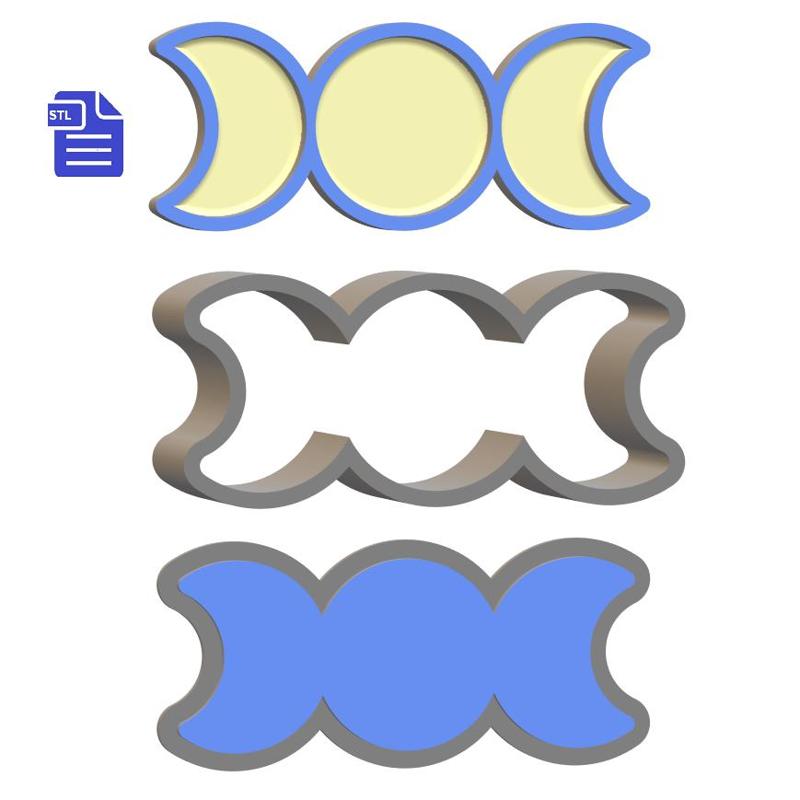 3pc Moon Phases Bath Bomb Mold