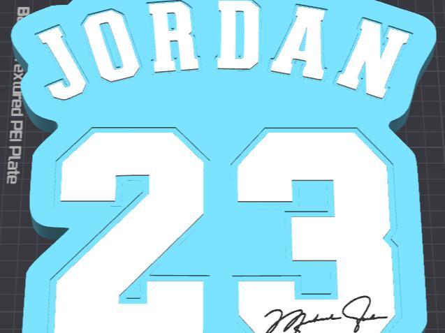 Michael Jordan 23 Baby Blue & White Name Plaque