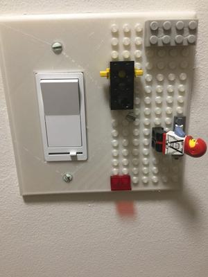 lego dimmer switch plate in two pieces