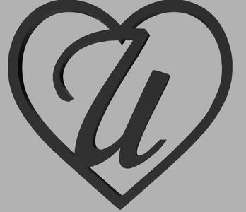 heart with initial U