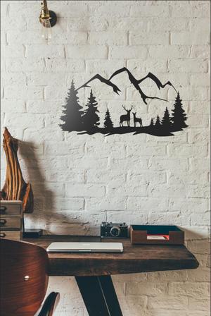 Deers in the wild nature (STENCIL)