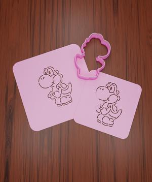 Stencil + Mario Bross Cutter #10 "Yoshi".
