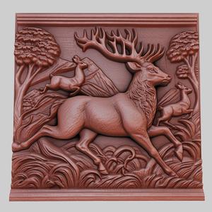 The deer runs 3d printer model animal model obj stl