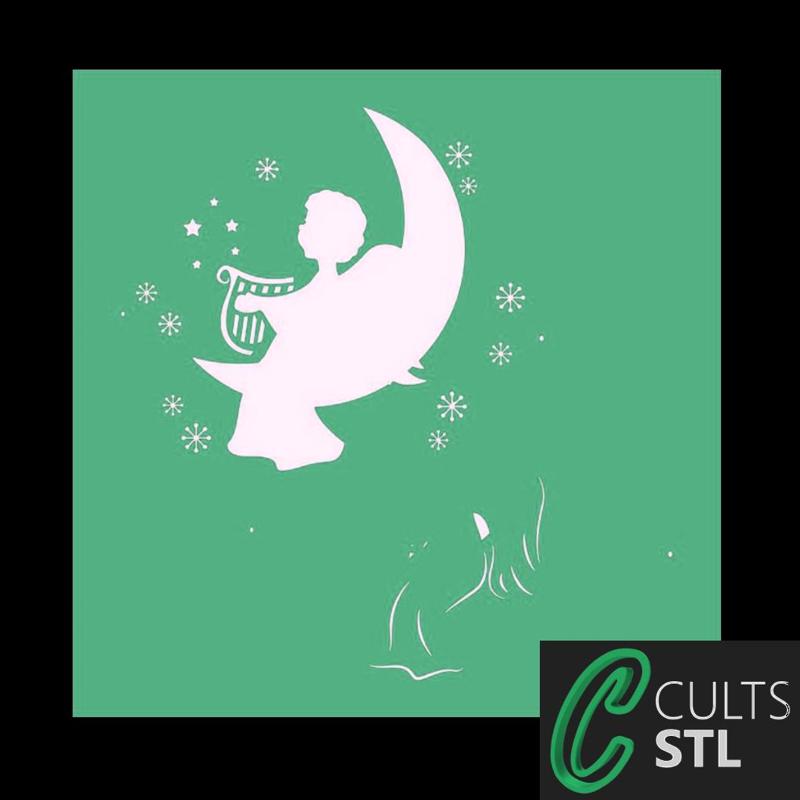 Stencil Anjo 2 - 10x10cm