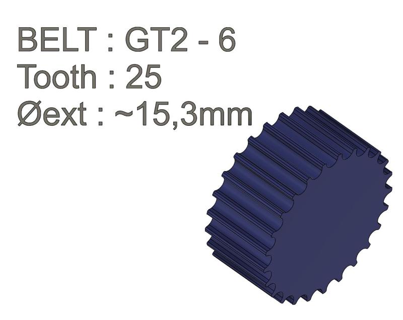 GT2-6 pulley 25 Teeth