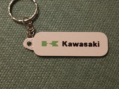 Kawasaki sport motorcycle minimal design art keychain