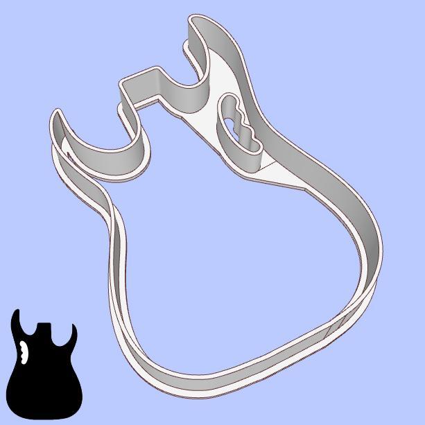 Music cookie cutters - guitar body shapes - Ibanez Jem (style 1)