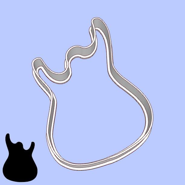 Music cookie cutters - guitar body shapes - Ibanez S Series (style 1)