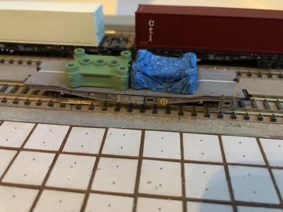 N Scale Flat Car Loads Forging Press Parts