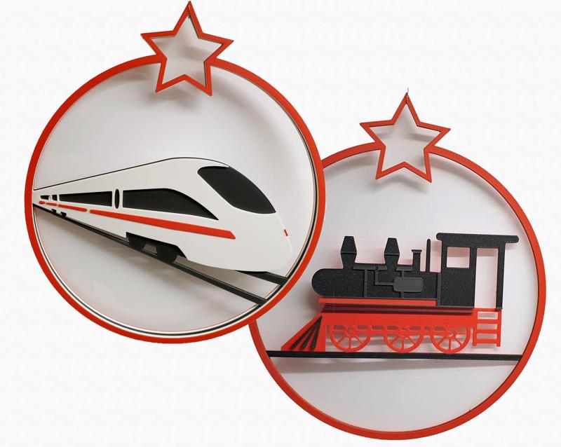 Christmas decorations for train fans - multicoloured, single extruder