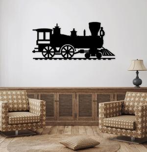 Vintage Retro Black Train Wall Art