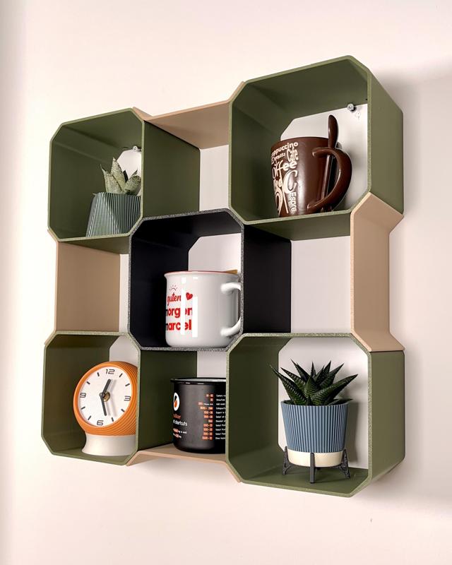 Skara - a geometric cup shelf