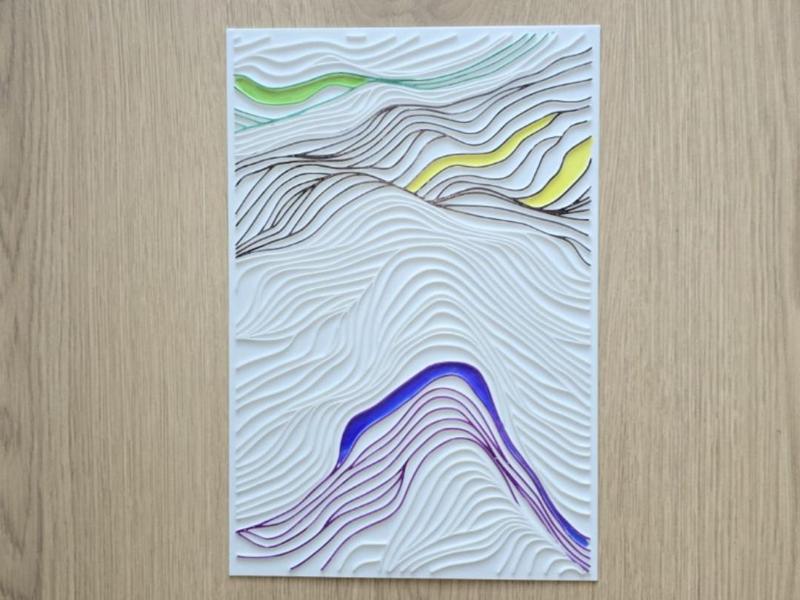 Line Art Topography Coloring Color Sheet Decor