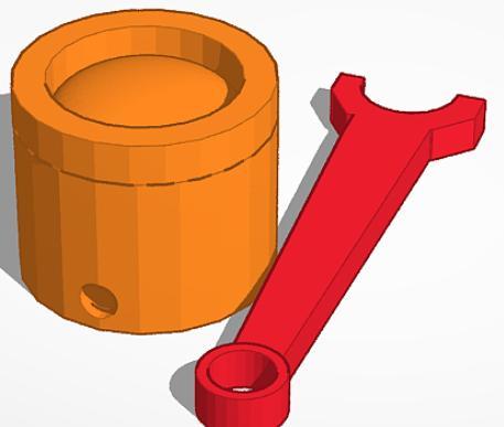 diesel piston and connecting rod
