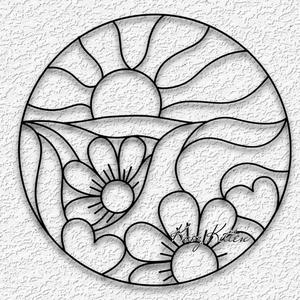 sun flower field stained glass wall art minimalist home decor