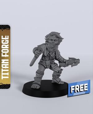 Halfling Male Rogue - With Free Dragon  - 5e DnD Inspired for RPG and Wargamers