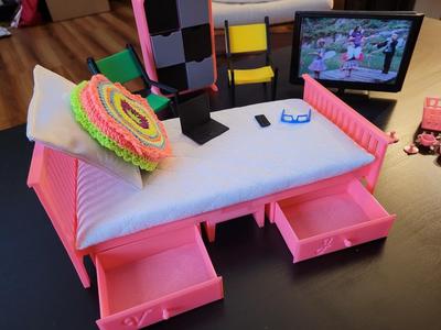 Doll Bed - Ultimate Barbie Bed with 4 Drawers