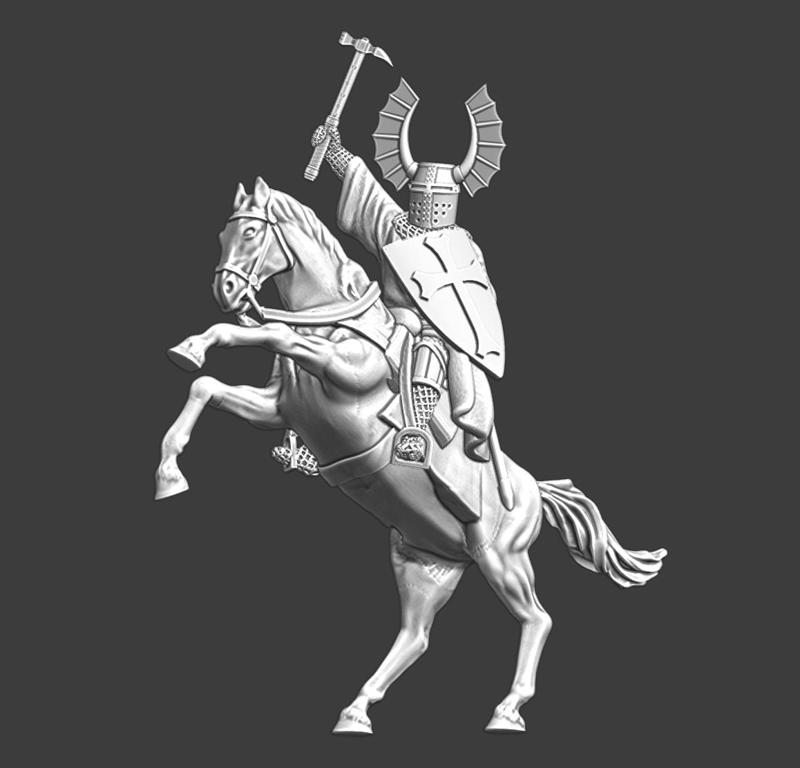 Medieval Teutonic Knight with warhammer