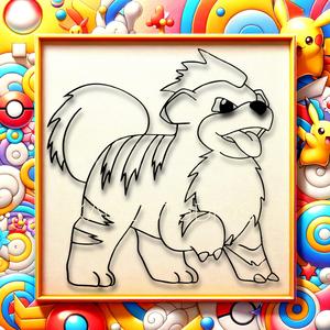 GROWLITHE wall art pokemon wall decor 2d art game room decoration