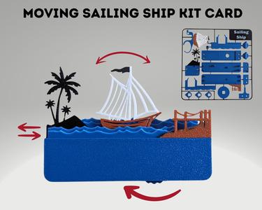 Moving Sailing Ship Kit Card