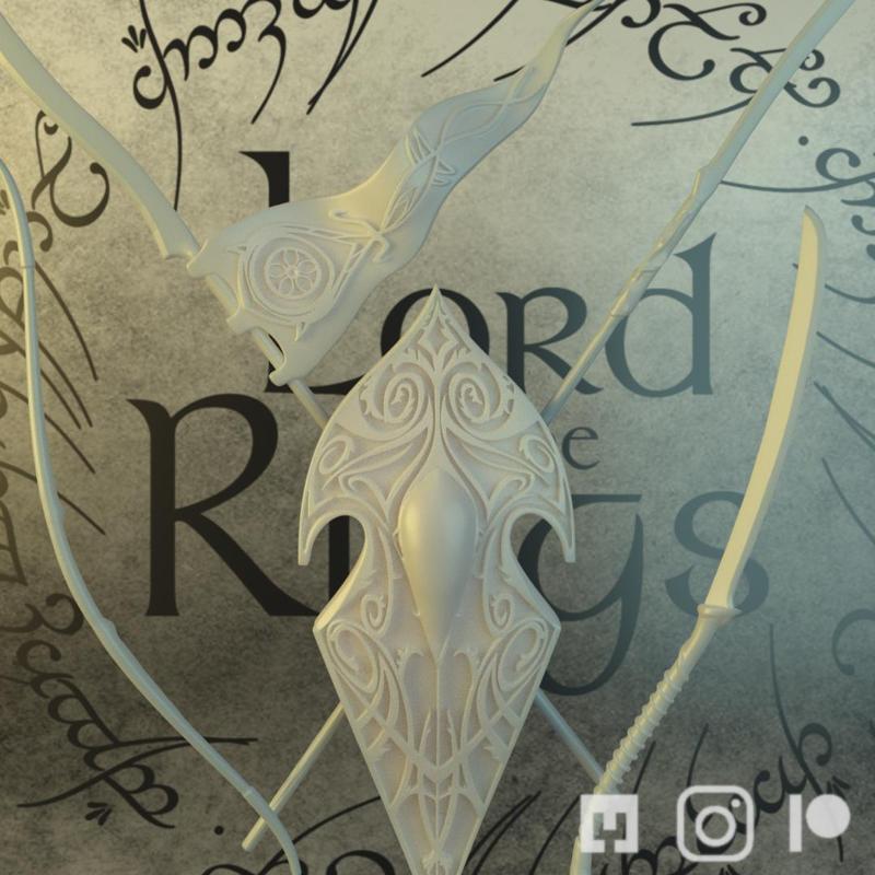 High Elves weaponry set from the lord of the ring, adapted to table top game (28mm)