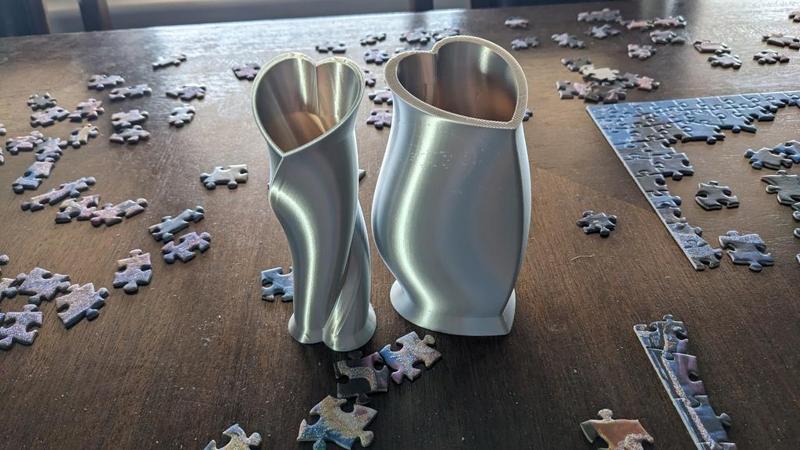 Valentines themed heart shaped vases.