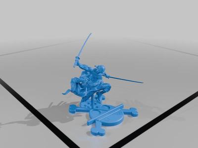 Zoro Figure with One Piece Logo Stand