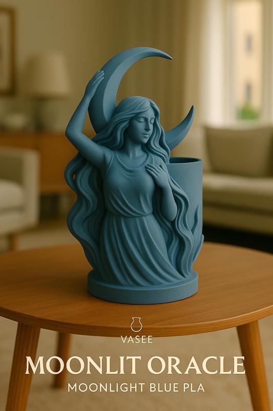 Moon-shaped vase art organizer for night calm