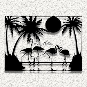tropical flamingos WALL ART HOME DECOR